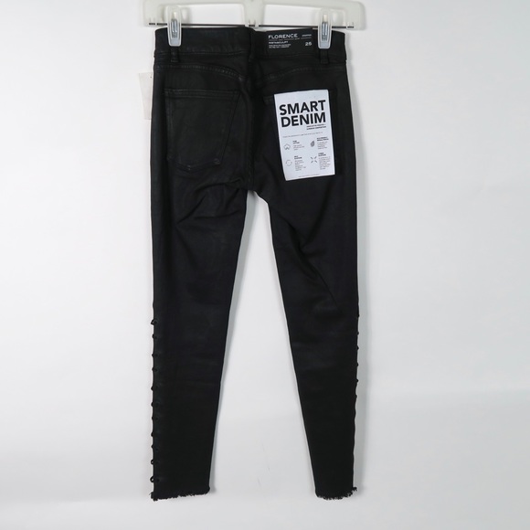 DL1961 Florence Instasculpt Coated Black Jeans 25 - Picture 6 of 9